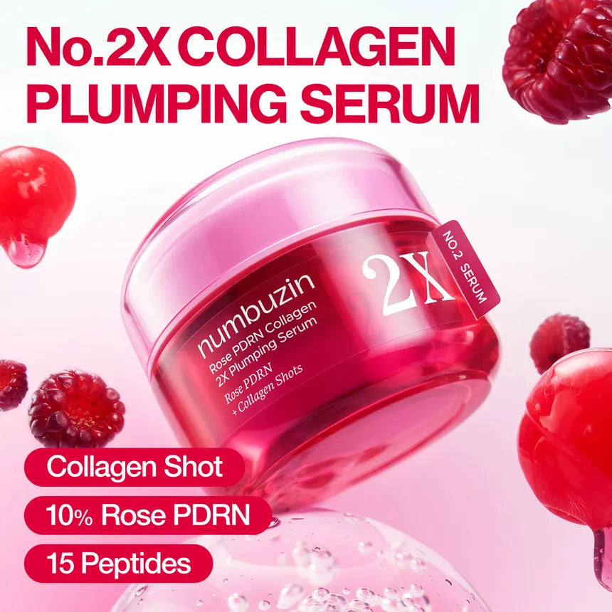 No.2 Rose PDRN Collagen 2X Plumping Serum 30ml-Numbuzin